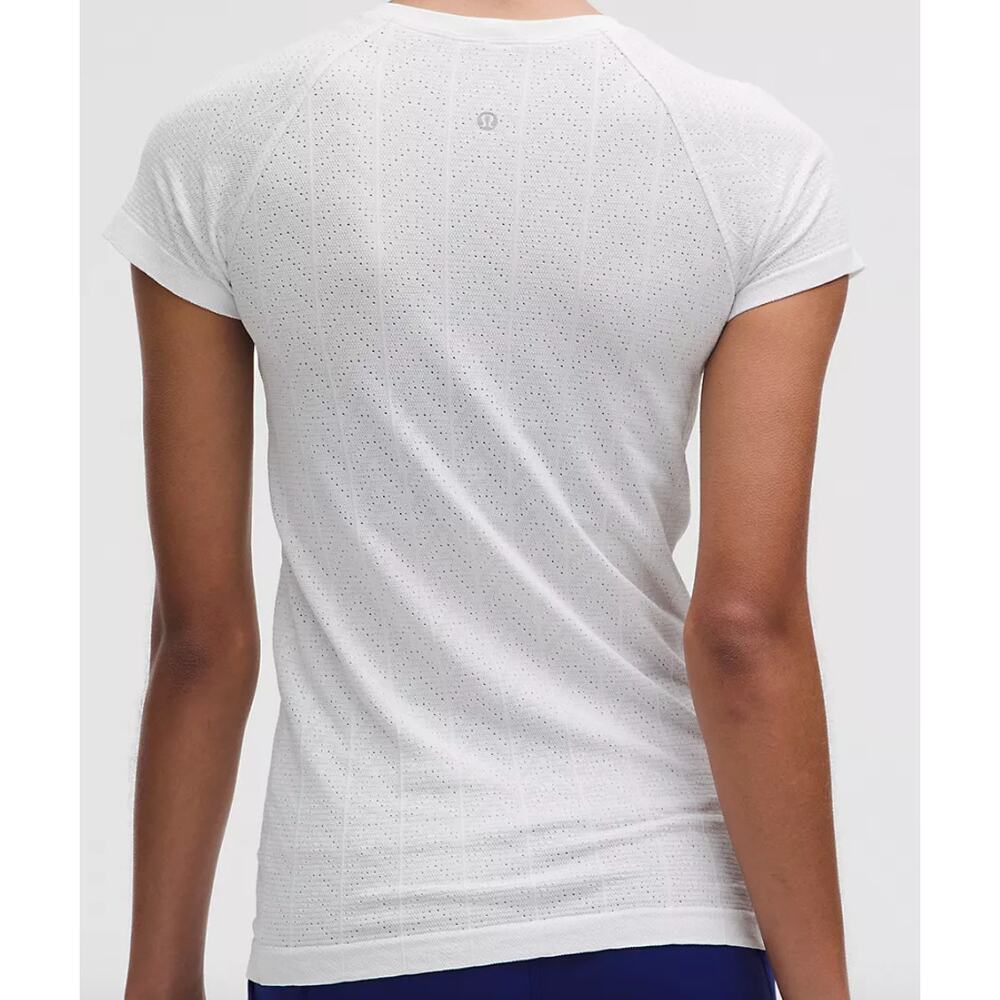 LULULEMON NWT Swiftly Pointelle Short-Sleeve Shirt Hip Herringbone Dot White 4 - Picture 2 of 3